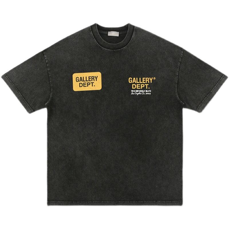Vintage Gallery Dept Letter Print Loose Fit Washed T-Shirt