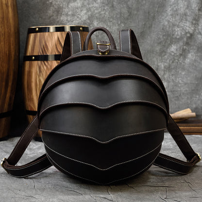 Vintage Genuine Leather Beetle Backpack for Men and Women