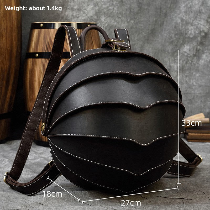 Vintage Genuine Leather Beetle Backpack for Men and Women