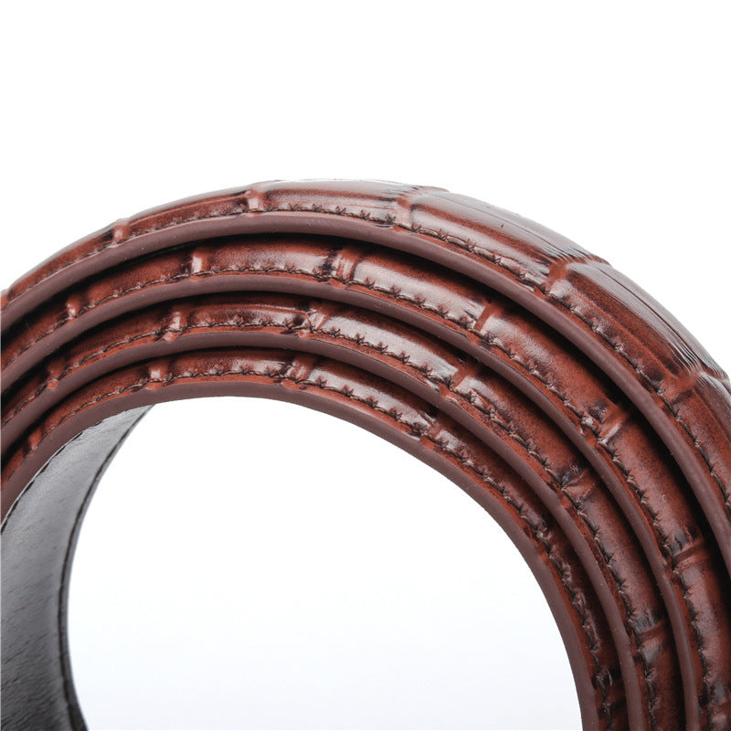 Vintage Genuine Leather Belt with Pin Buckle