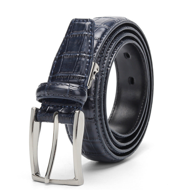 Vintage Genuine Leather Belt with Pin Buckle