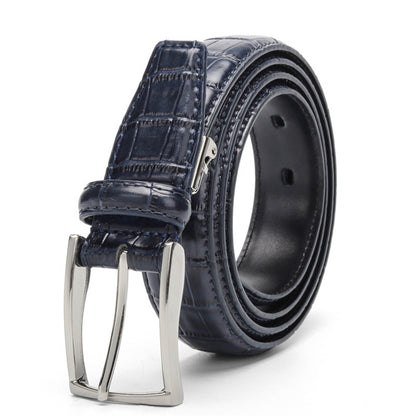 Vintage Genuine Leather Belt with Pin Buckle