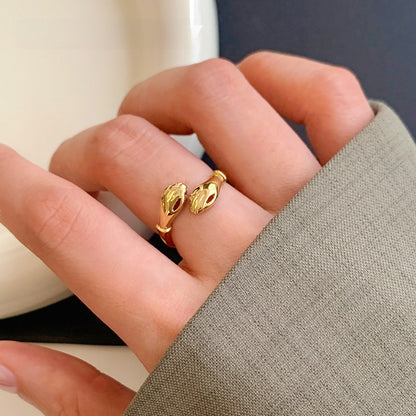 Vintage Geometric Embrace Opening Ring