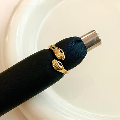 Vintage Geometric Embrace Opening Ring