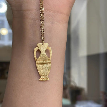 Vintage Geometric Gold Plated Necklace