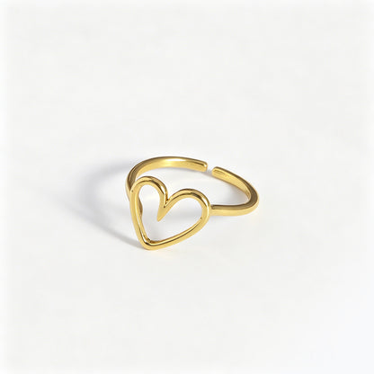 Vintage Geometric Heart Adjustable Ring