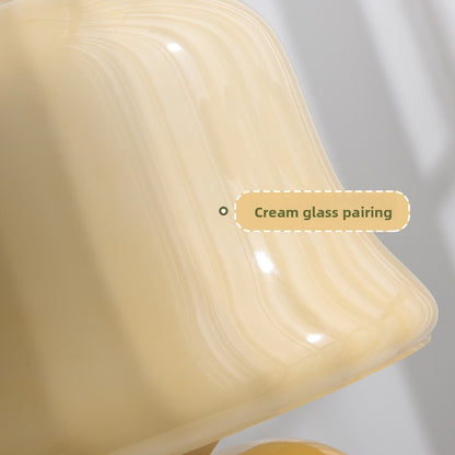 Vintage Glass Table Lamp with Wireless Charging