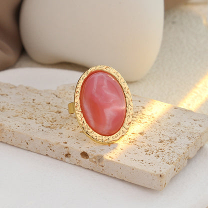 Vintage Gradient Gemstone Square Open Ring