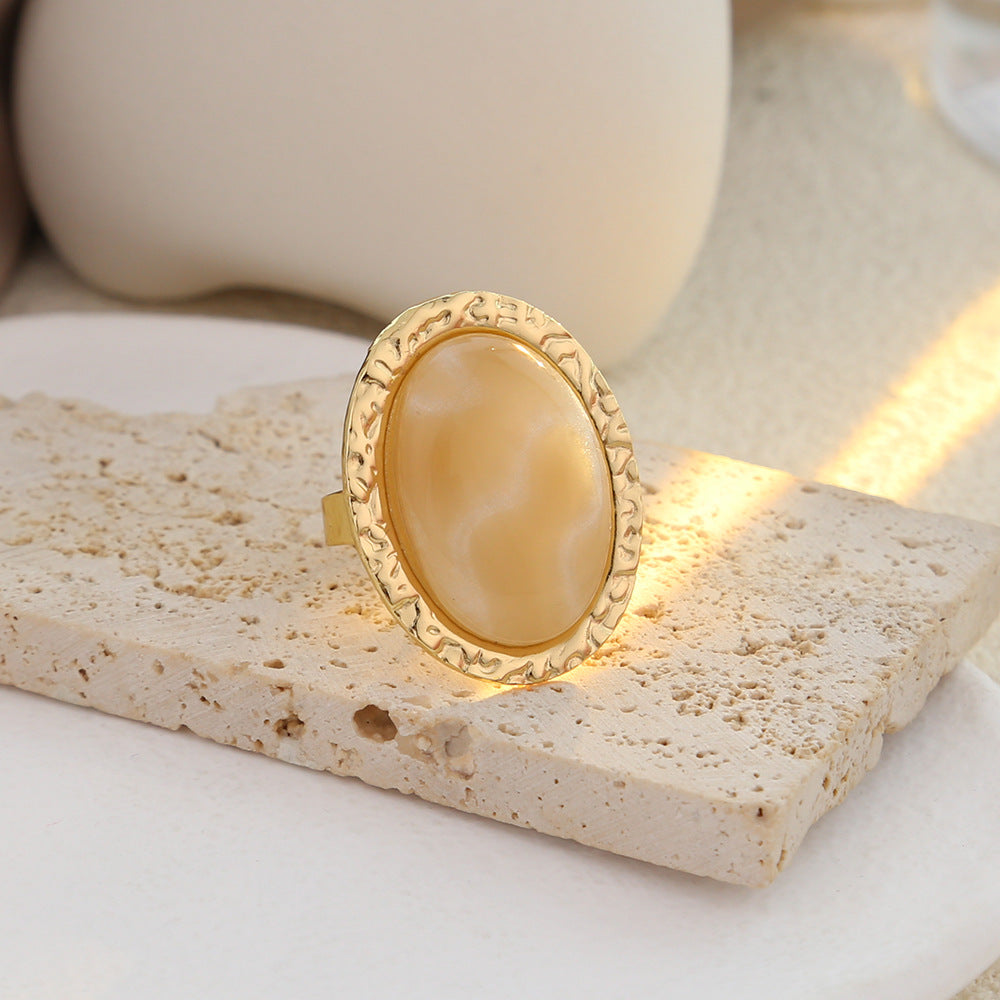 Vintage Gradient Gemstone Square Open Ring