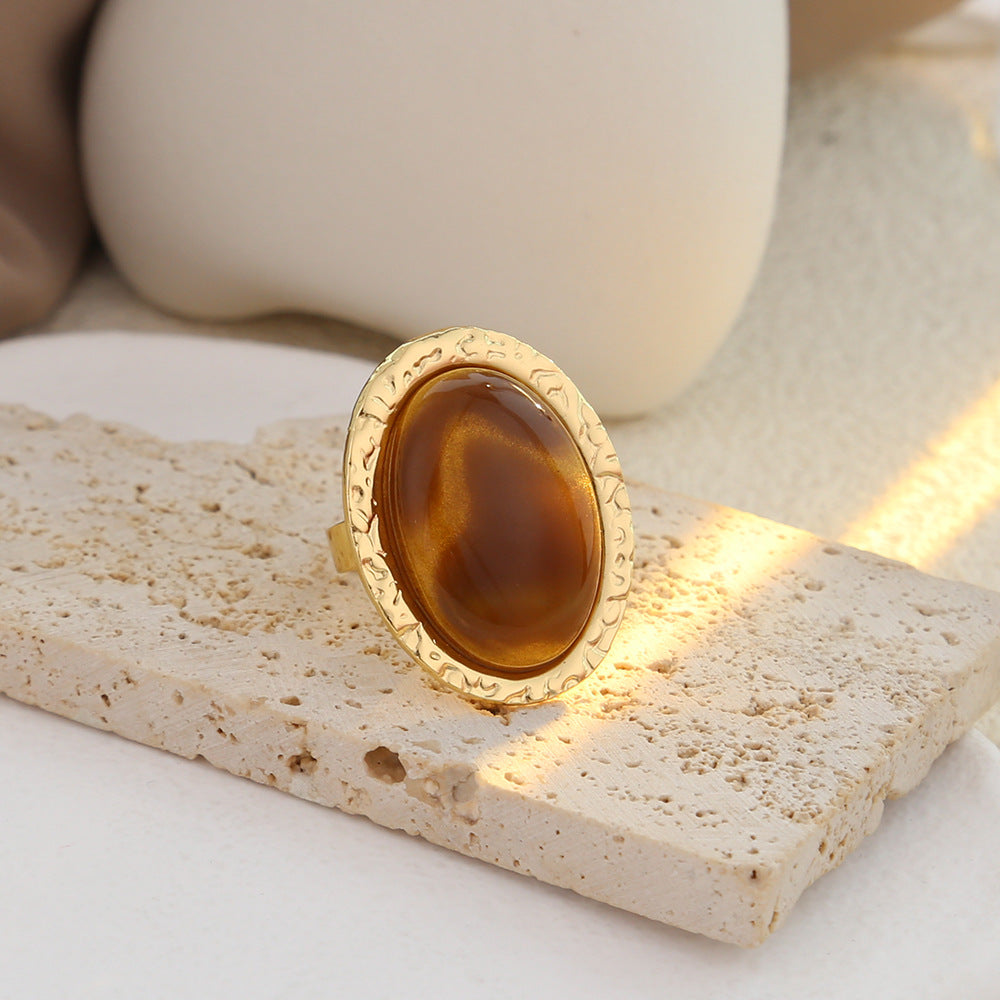 Vintage Gradient Gemstone Square Open Ring