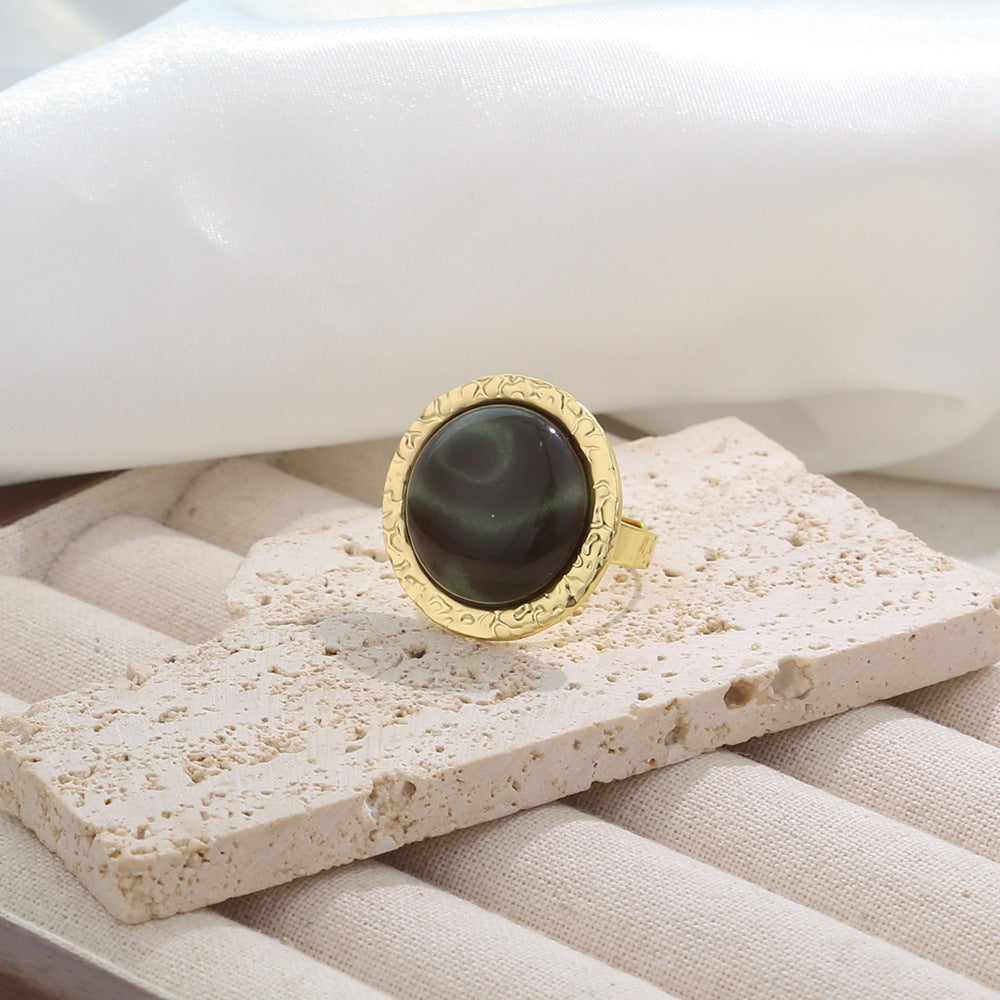 Vintage Gradient Gemstone Square Open Ring