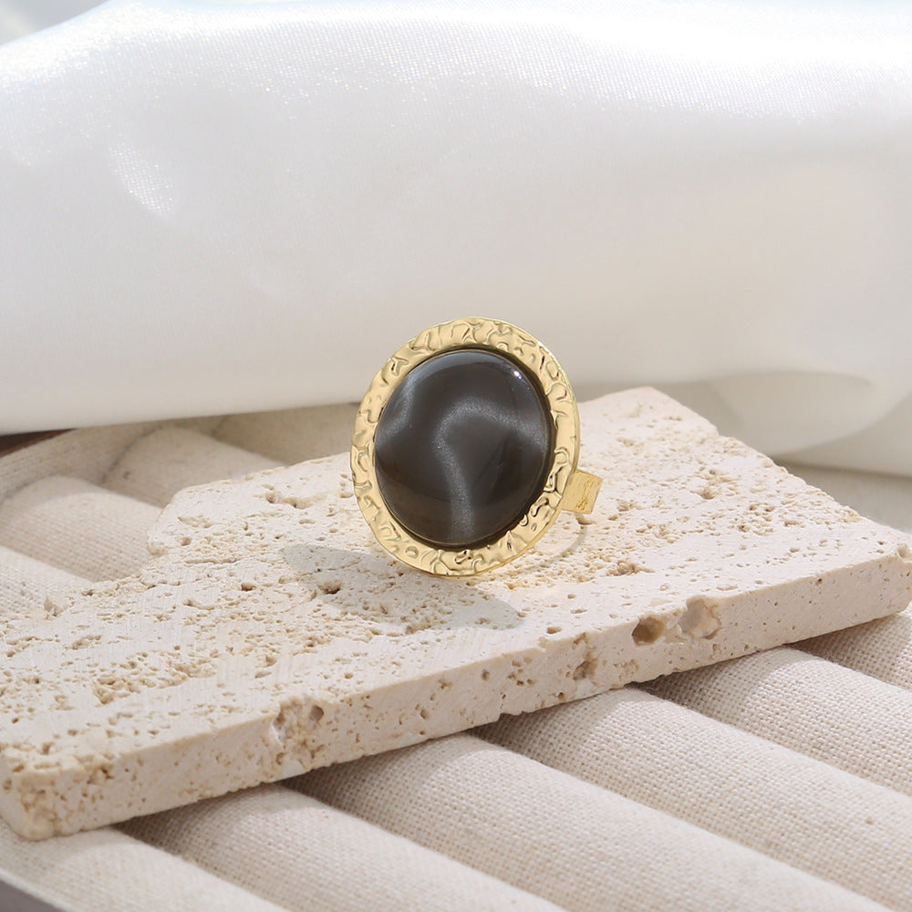 Vintage Gradient Gemstone Square Open Ring