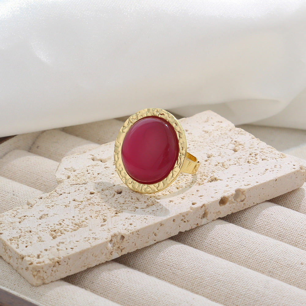 Vintage Gradient Gemstone Square Open Ring