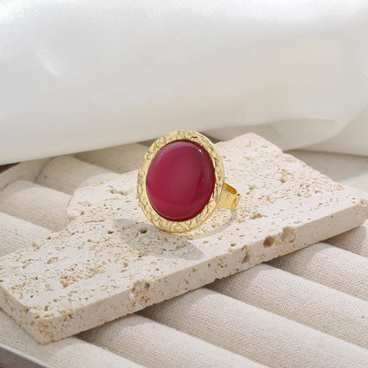 Vintage Gradient Gemstone Square Open Ring
