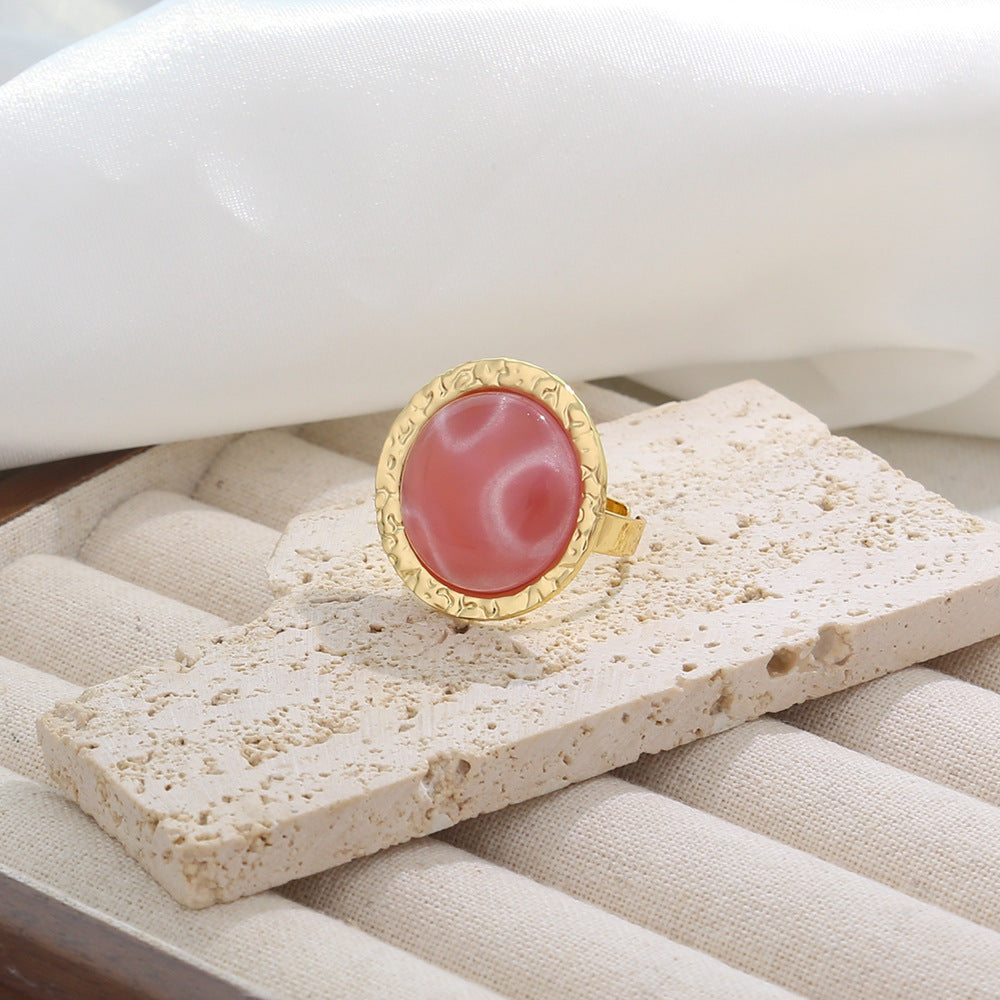 Vintage Gradient Gemstone Square Open Ring