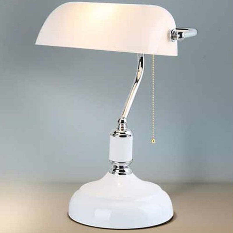 Vintage Green Glass Table Lamp