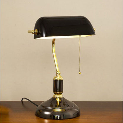 Vintage Green Glass Table Lamp