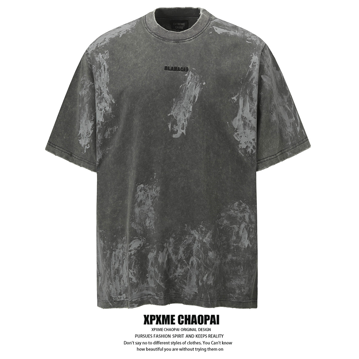 Vintage Hand-Painted Cotton T-Shirt for Men and Women