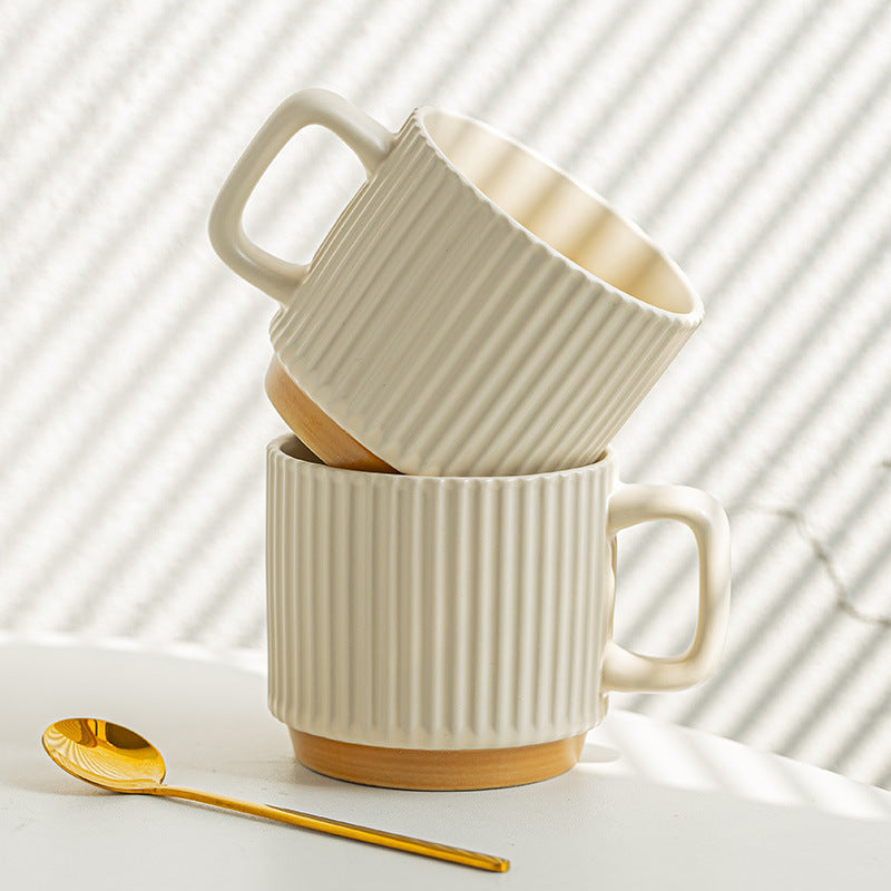 Vintage Handmade Ceramic Stackable Mug