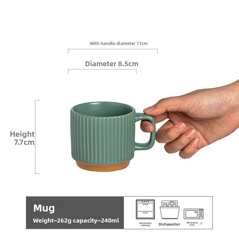 Vintage Handmade Ceramic Stackable Mug