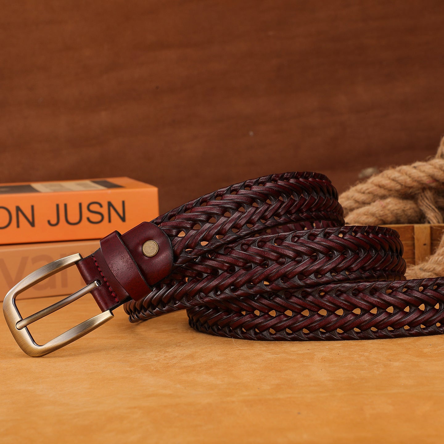 Vintage Handwoven Genuine Leather Belt