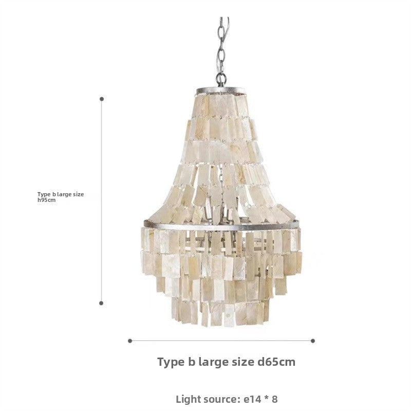 Vintage Heart Shell Chandelier for Home Lighting