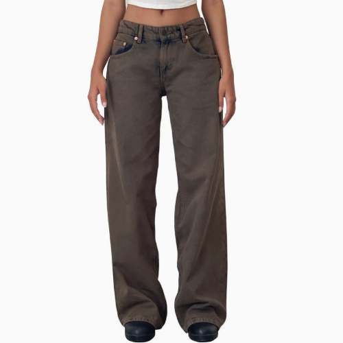 Vintage High Waist Wide Leg Denim Pants