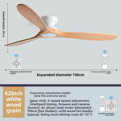 Vintage Industrial Ceiling Fan with Solid Wood Blades