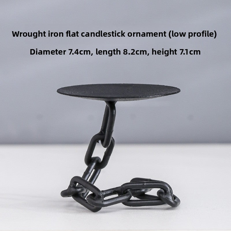 Vintage Iron Chain Candlestick