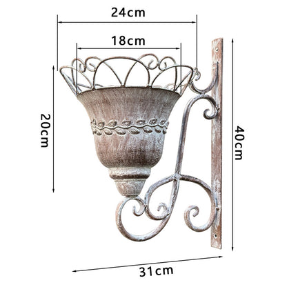 Vintage Iron Wall Hanging Flower Basket Planter