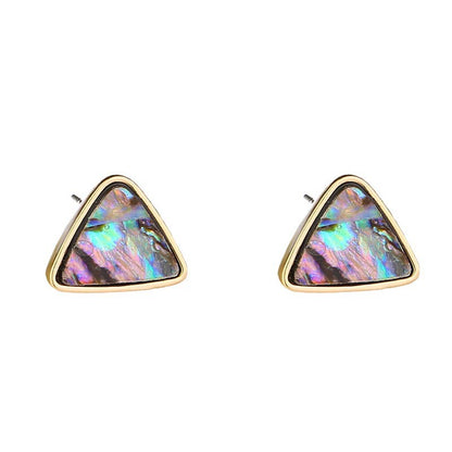 Vintage Joker Triangle Inlaid Natural Abalone Bei Earrings Women Earrings Wholesale