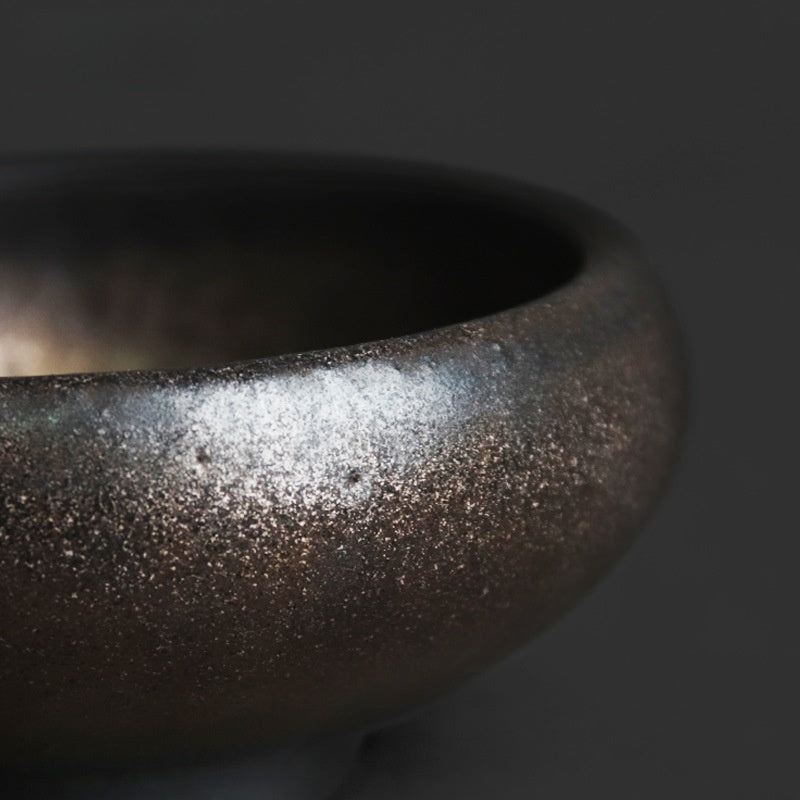 Vintage Kiln Change Black Gold General Ceramic Tea Wine Cup