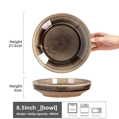 Vintage Kiln Glaze Ceramic Dinner Plates