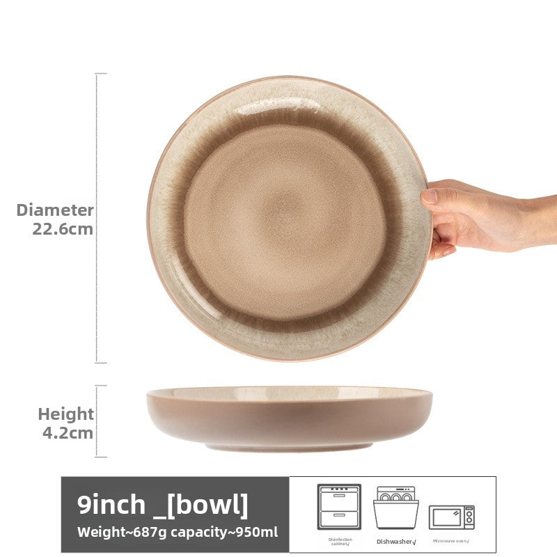 Vintage Kiln Glaze Ceramic Dinner Plates