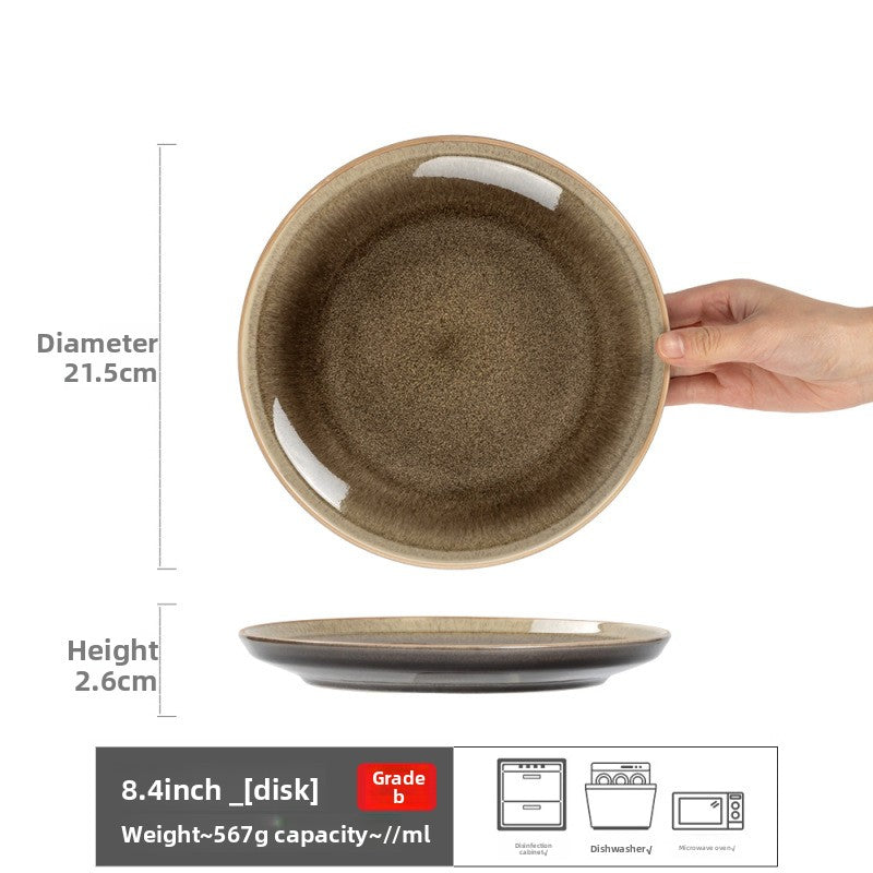 Vintage Kiln Glaze Ceramic Dinner Plates