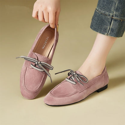 Vintage Lace-Up Flat Shoes