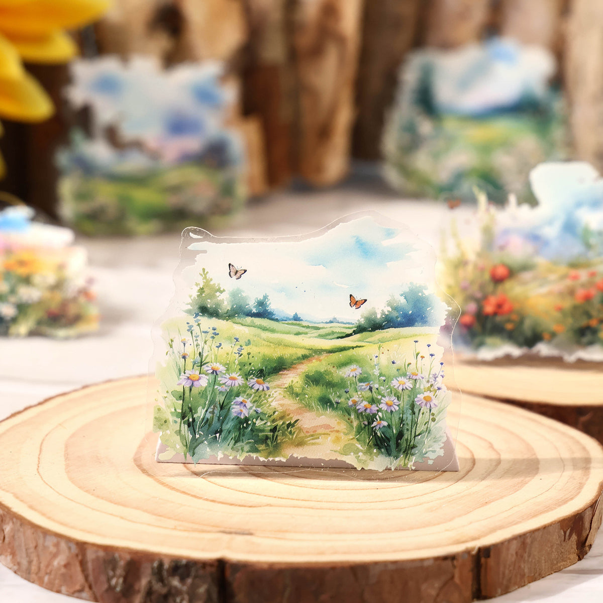 Vintage Landscape PET Sticker Sheets