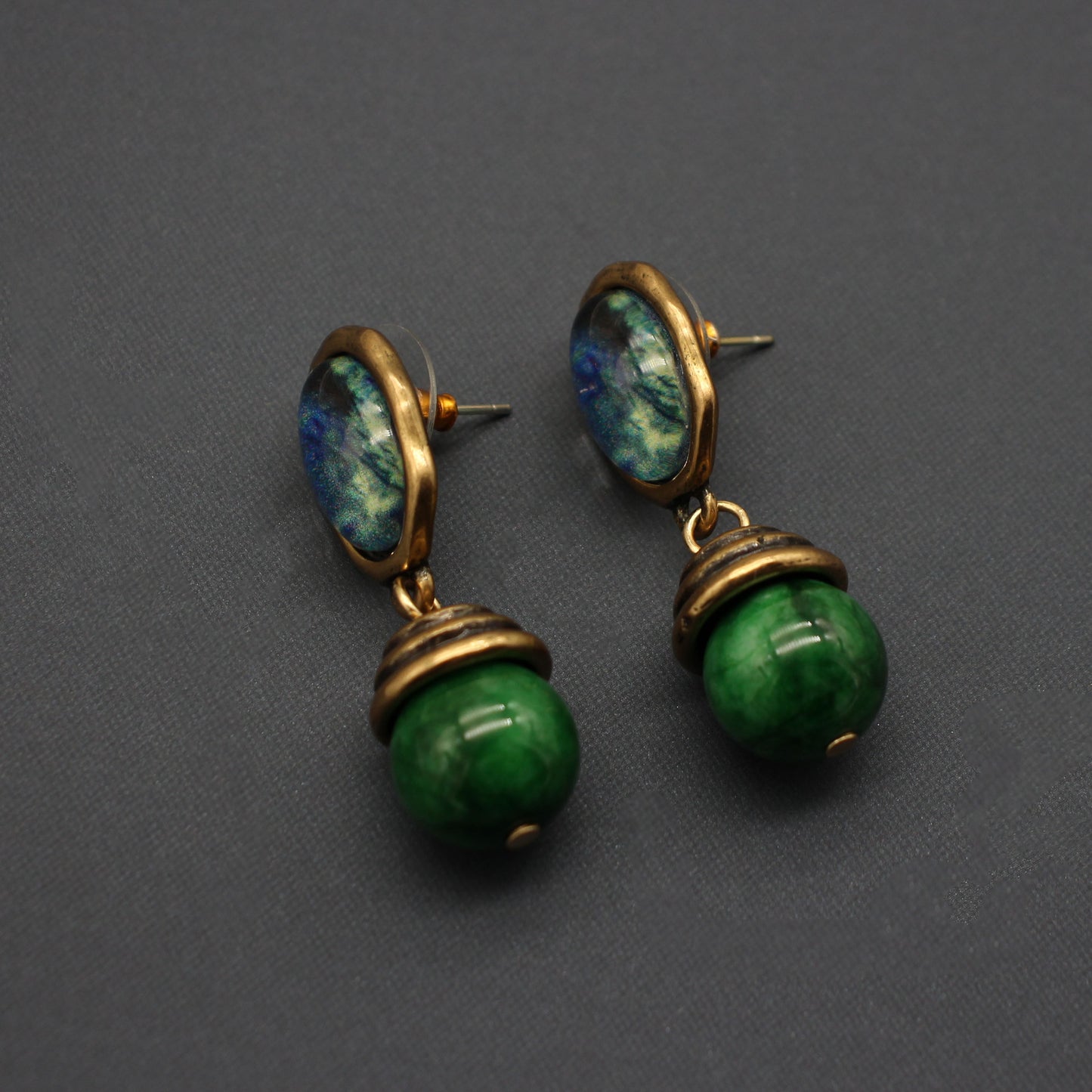Vintage Lapis Lazuli Pearl Earrings