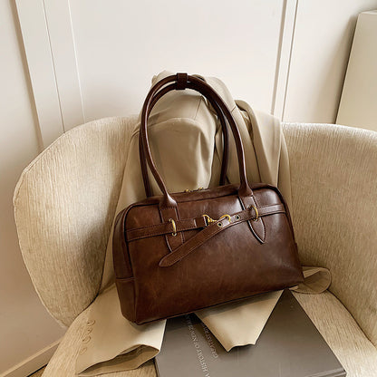 Vintage large-capacity underarm bag