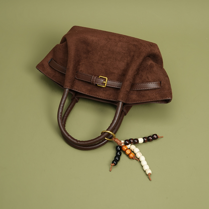 Vintage Leather Crossbody Tote Bag