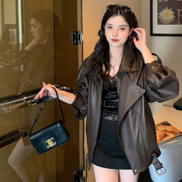 Vintage leather jacket is stylish