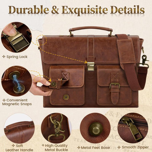 Vintage Leather Messenger Bag