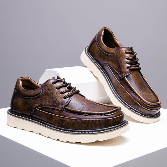 Vintage Leather Work Boots for Men