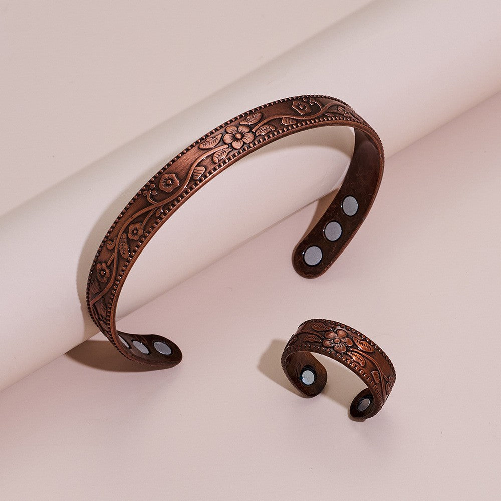 Vintage Magnetic Bracelet and Ring Set