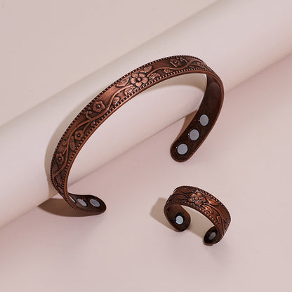 Vintage Magnetic Bracelet and Ring Set