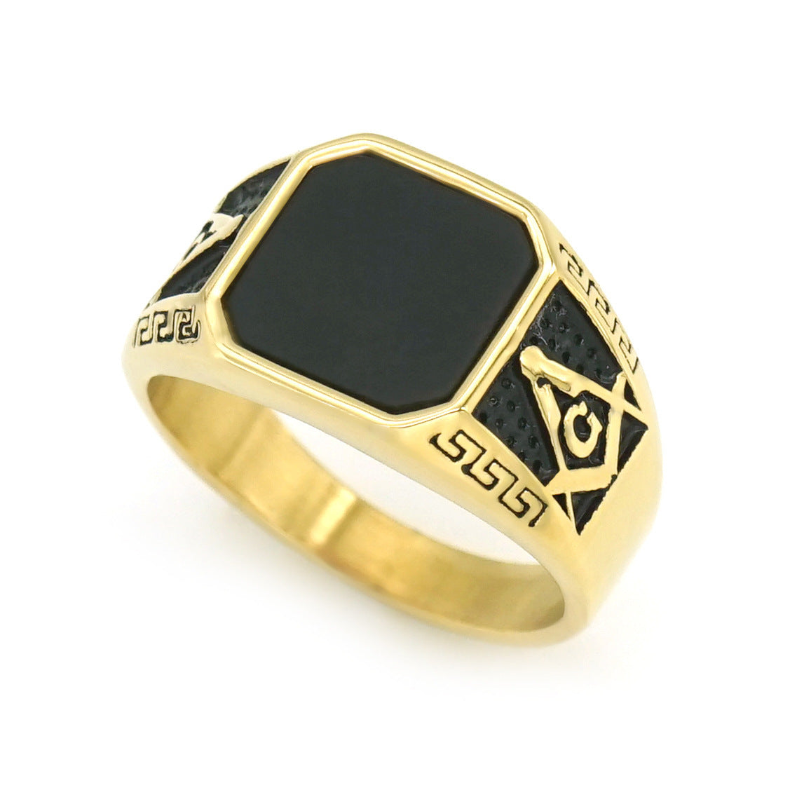 Vintage Mens Ring with Natural Stone