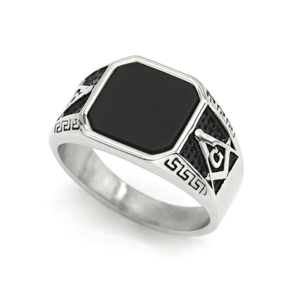 Vintage Mens Ring with Natural Stone