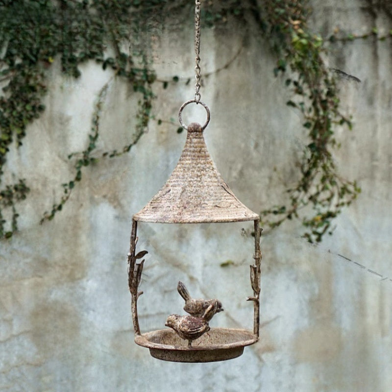 Vintage Metal Bird Feeder for Garden