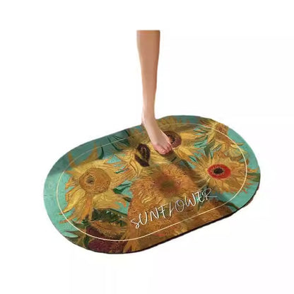 Vintage Oil Painting Diatom Mud Bath Mat