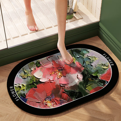 Vintage Oil Painting Diatom Mud Bath Mat